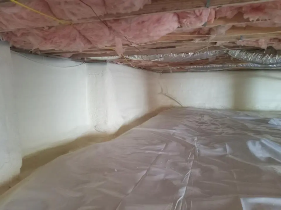 Crawl space encapsulation with closed-cell spray foam for Attic Insulation in Jersey City